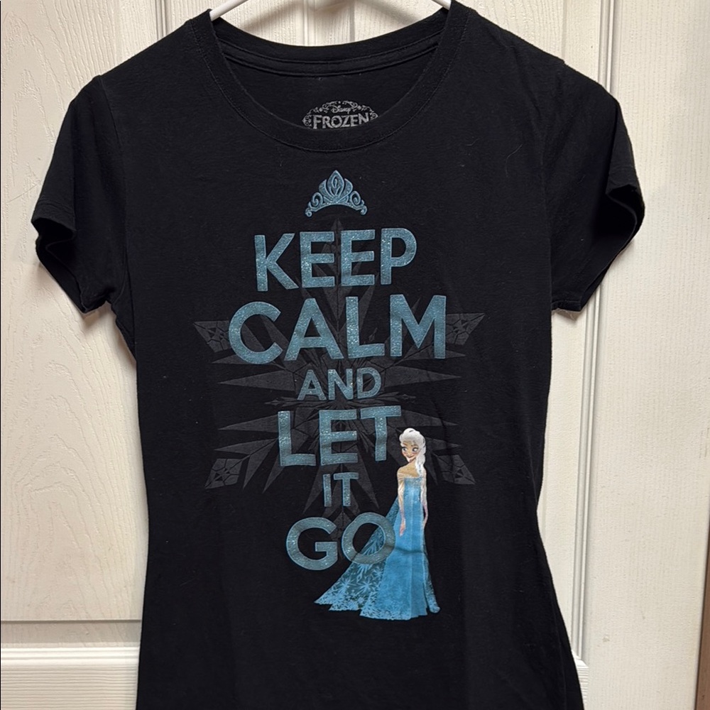 Disney Frozen Black Tee with Blue Graphic